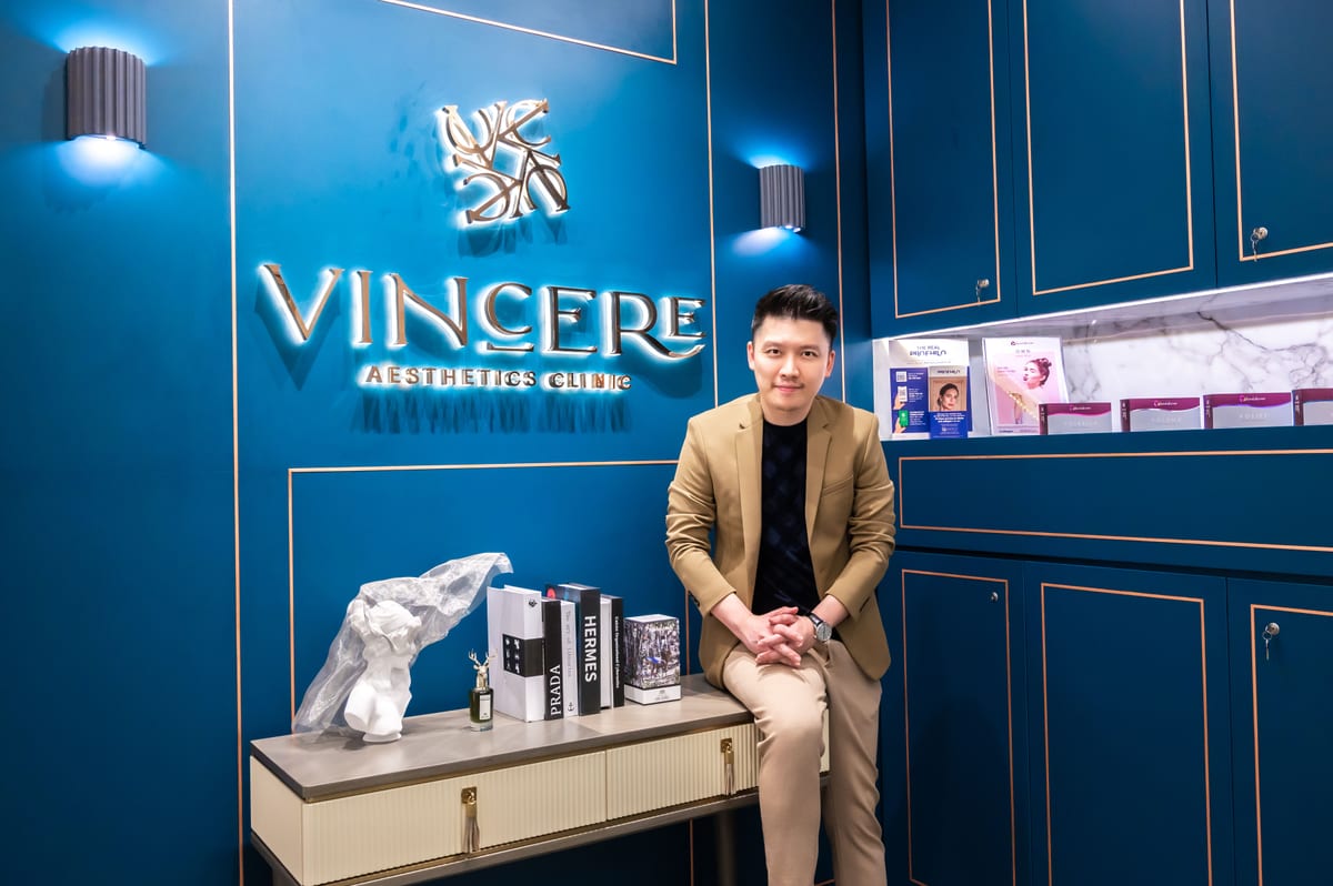 Dr Vincent Tan - Medical Director of Vincere Aesthetics Clinic in consultation suite